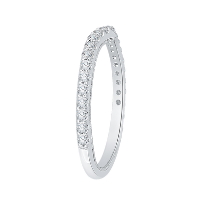 Round Diamond Wedding Band in 14K White Gold
