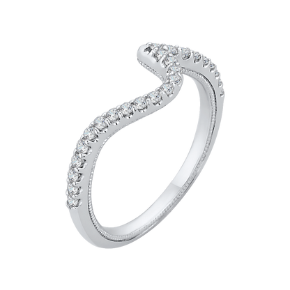 Round Diamond Wedding Band in 14K White Gold