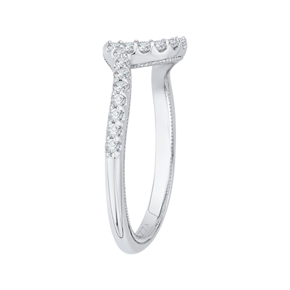 Round Diamond Wedding Band in 14K White Gold