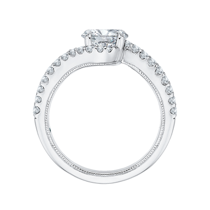 Oval Cut Diamond Promise Engagement Ring in 14K White Gold (Semi-Mount)