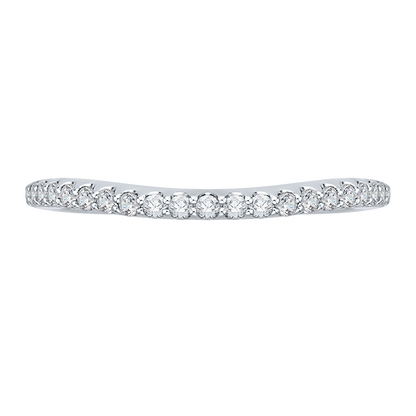 Round Diamond Wedding Band in 14K White Gold