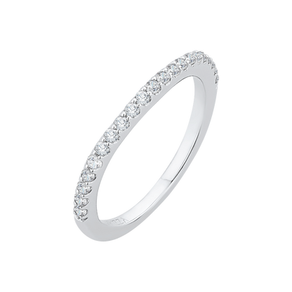 Round Diamond Wedding Band in 14K White Gold