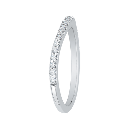 Round Diamond Wedding Band in 14K White Gold