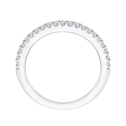 Round Diamond Wedding Band in 14K White Gold