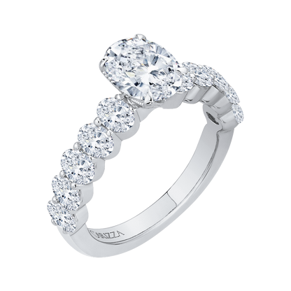 Oval Cut Diamond Engagement Ring in 14K White Gold (Semi-Mount)