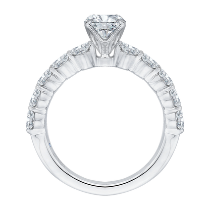 Oval Cut Diamond Engagement Ring in 14K White Gold (Semi-Mount)