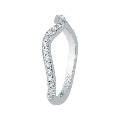 Round Diamond Wedding Band in 14K White Gold