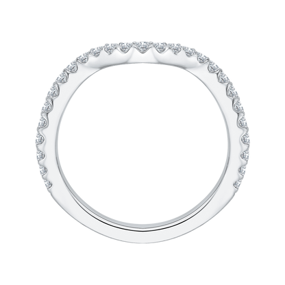 Round Diamond Wedding Band in 14K White Gold