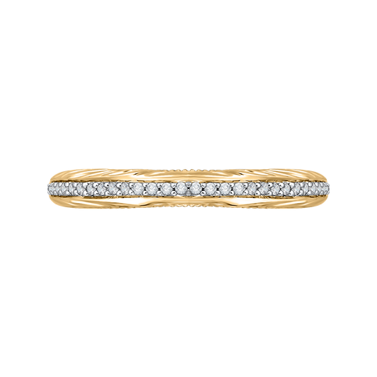 Round Diamond Half-Eternity Wedding Band in 14K Two Tone Gold