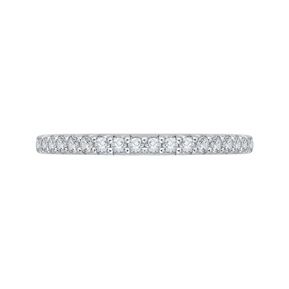 Round Diamond Wedding Band in 14K White Gold
