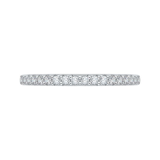 Round Diamond Wedding Band in 14K White Gold