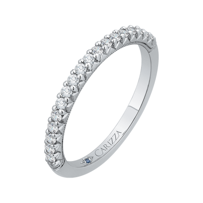 Round Diamond Wedding Band in 14K White Gold