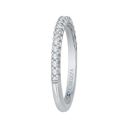 Round Diamond Wedding Band in 14K White Gold
