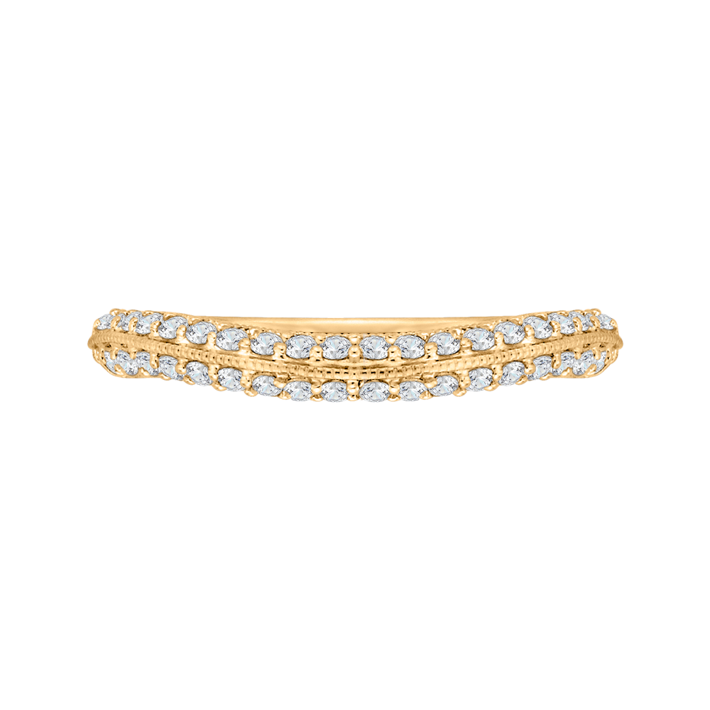Round Diamond Half-Eternity Wedding Band in 14K Yellow Gold