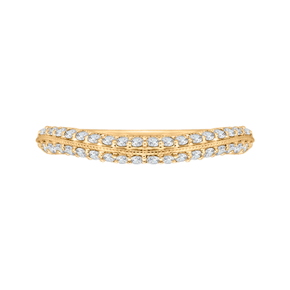 Round Diamond Half-Eternity Wedding Band in 14K Yellow Gold