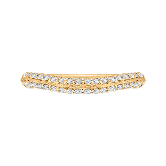 Round Diamond Half-Eternity Wedding Band in 14K Yellow Gold