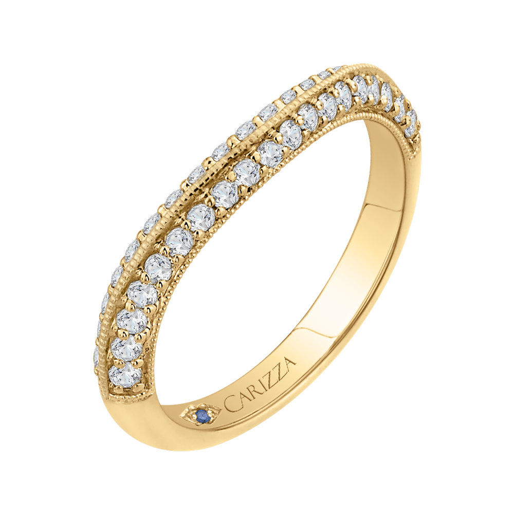 Round Diamond Half-Eternity Wedding Band in 14K Yellow Gold