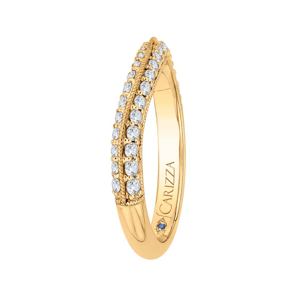 Round Diamond Half-Eternity Wedding Band in 14K Yellow Gold