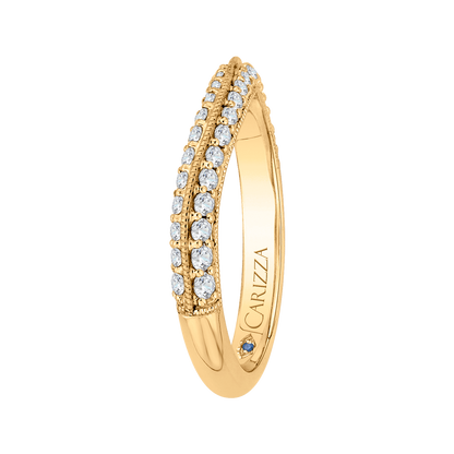 Round Diamond Half-Eternity Wedding Band in 14K Yellow Gold