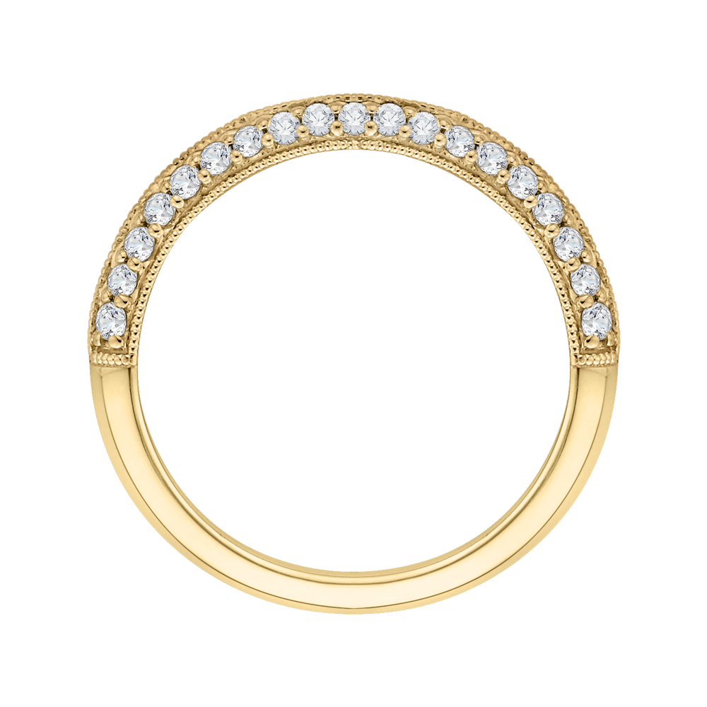 Round Diamond Half-Eternity Wedding Band in 14K Yellow Gold