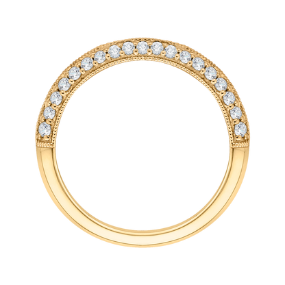 Round Diamond Half-Eternity Wedding Band in 14K Yellow Gold
