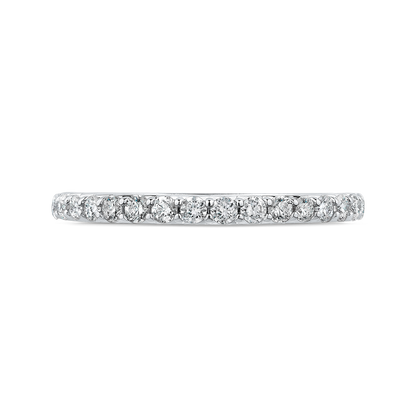 Round Diamond Half-Eternity Wedding Band in 14K White Gold