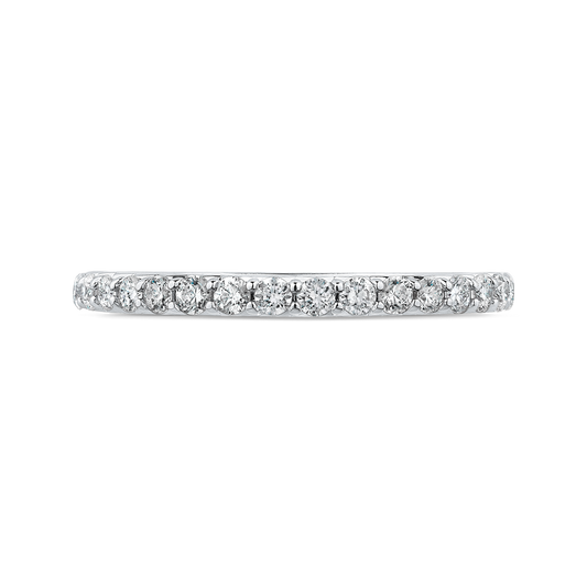Round Diamond Half-Eternity Wedding Band in 14K White Gold