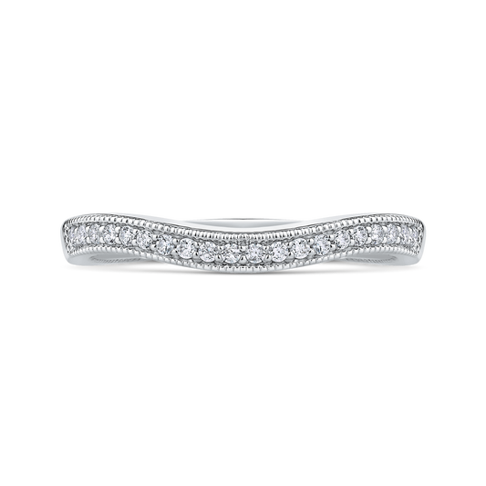 Round Diamond Wedding Band in 14K White Gold