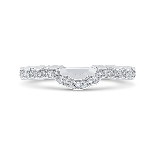 Round Diamond Wedding Band in 14K White Gold