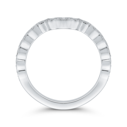 Round Diamond Wedding Band in 14K White Gold
