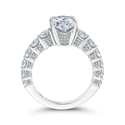 Oval Cut Diamond Engagement Ring in 14K White Gold (Semi-Mount)