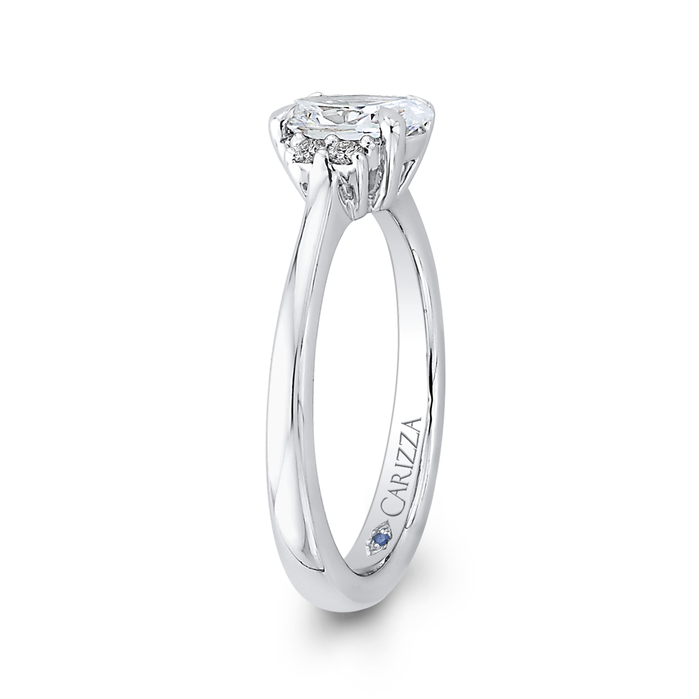 Oval Cut Diamond Engagement Ring in 14K White Gold (Semi-Mount)