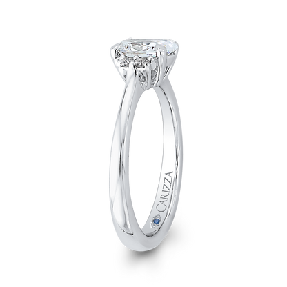 Oval Cut Diamond Engagement Ring in 14K White Gold (Semi-Mount)