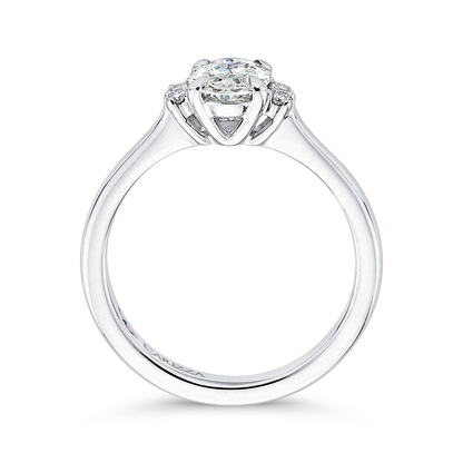 Oval Cut Diamond Engagement Ring in 14K White Gold (Semi-Mount)