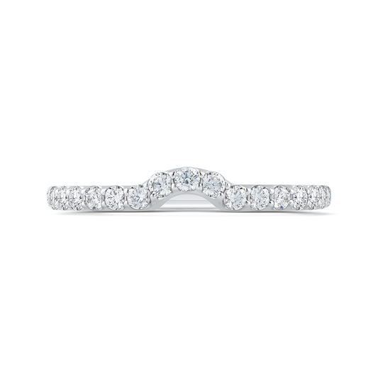 Round Diamond Wedding Band in 14K White Gold