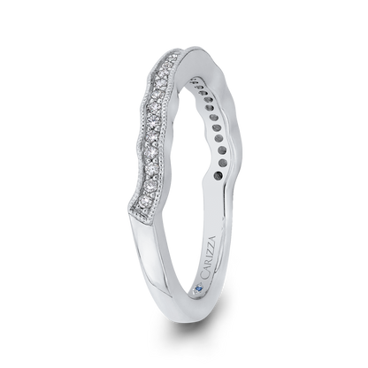 Round Diamond Half-Eternity Wedding Band in 14K White Gold