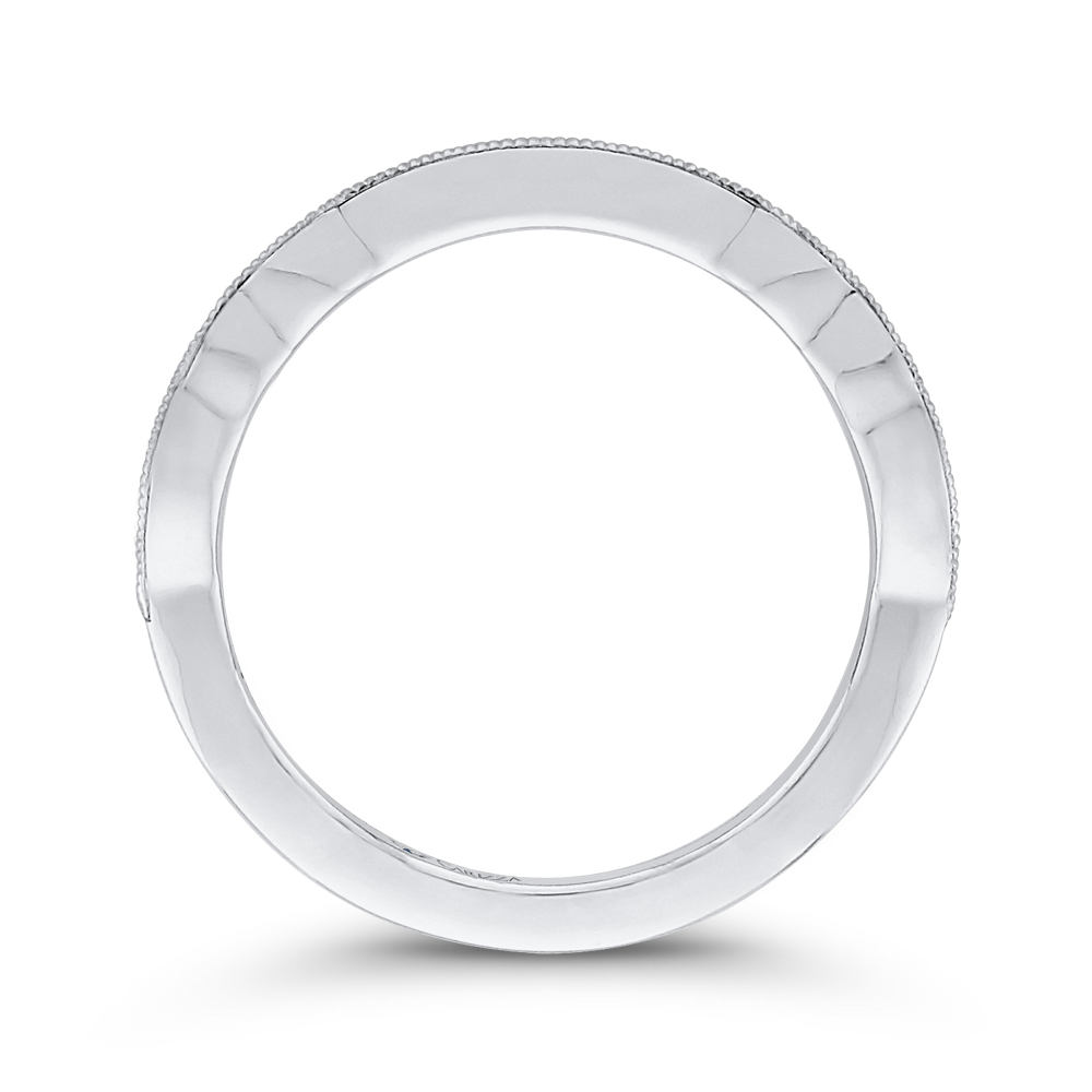 Round Diamond Half-Eternity Wedding Band in 14K White Gold