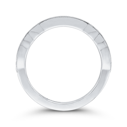 Round Diamond Half-Eternity Wedding Band in 14K White Gold
