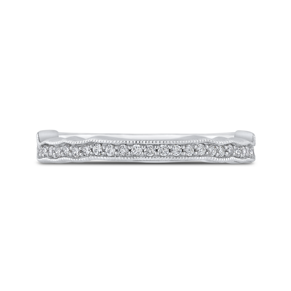 Round Diamond Half-Eternity Wedding Band in 14K White Gold