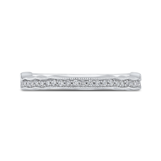 Round Diamond Half-Eternity Wedding Band in 14K White Gold