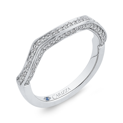 Round Diamond Half-Eternity Wedding Band in 14K White Gold