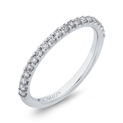 Half-Eternity Round Diamond Wedding Band in 14K White Gold