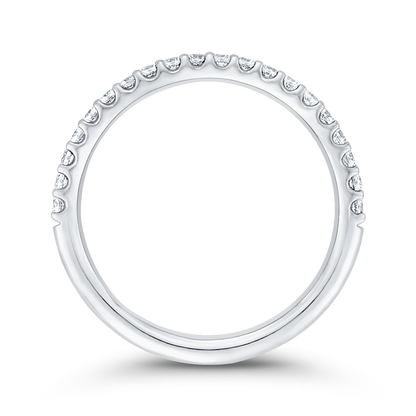 Half-Eternity Round Diamond Wedding Band in 14K White Gold