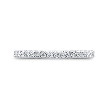 Half-Eternity Round Diamond Wedding Band in 14K White Gold