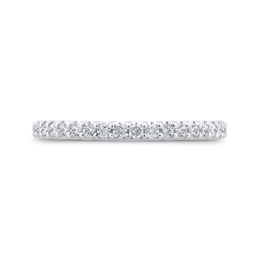Half-Eternity Round Diamond Wedding Band in 14K White Gold