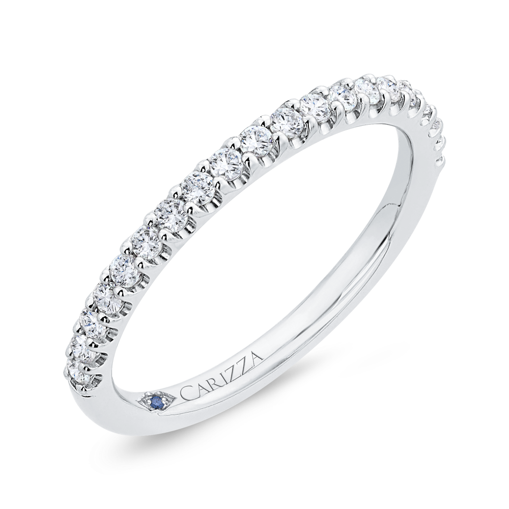 Half-Eternity Round Diamond Wedding Band in 14K White Gold