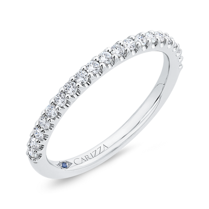 Half-Eternity Round Diamond Wedding Band in 14K White Gold