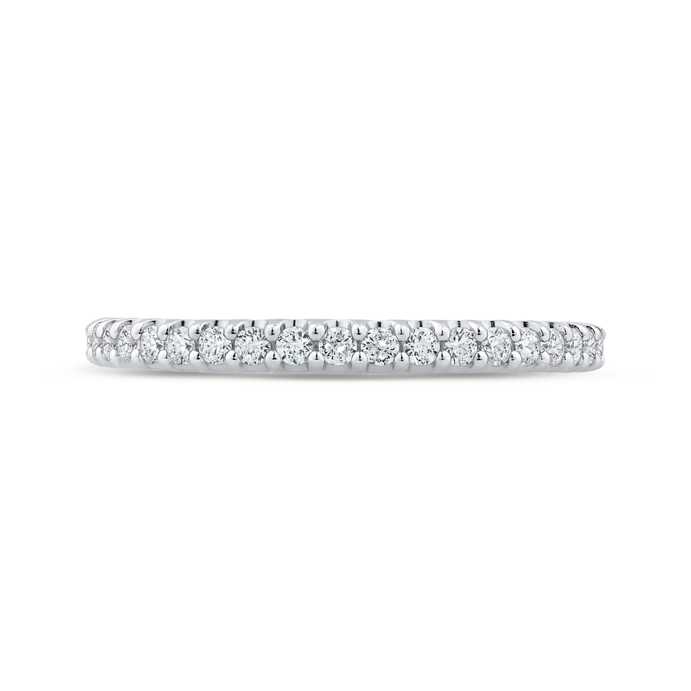 Half-Eternity Round Diamond Wedding Band in 14K White Gold