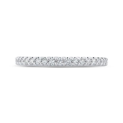 Half-Eternity Round Diamond Wedding Band in 14K White Gold