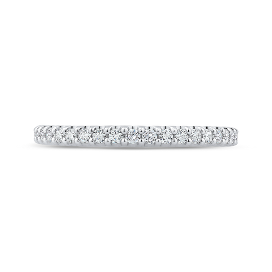 Half-Eternity Round Diamond Wedding Band in 14K White Gold